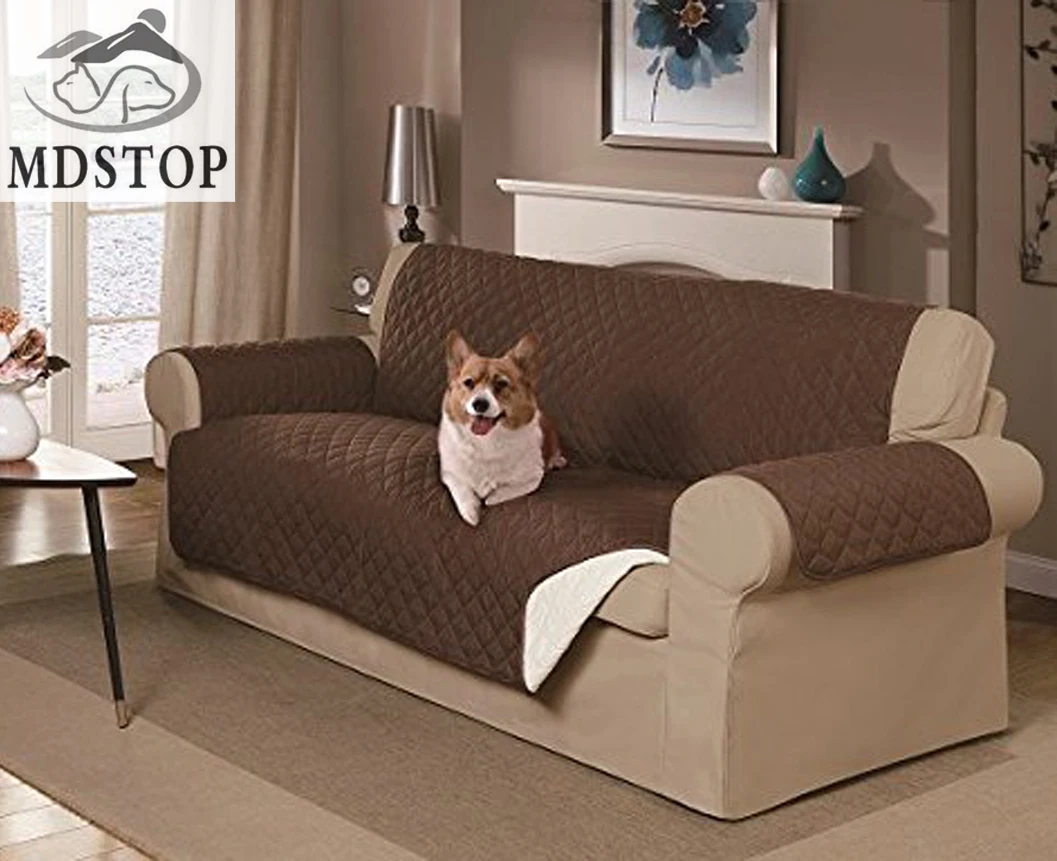 Image MDSTOP Dog Double seat SOFA Cover Protector for Dog Kids Pets Cat Reversible Furniture Loveseat Nonslip Two Seats Chair Covers