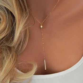 Lariat Necklace Gold Pendant Choker Gift Necklace XL026 
Lariat Necklace Gold Pendant Choker Gift Necklace XL026