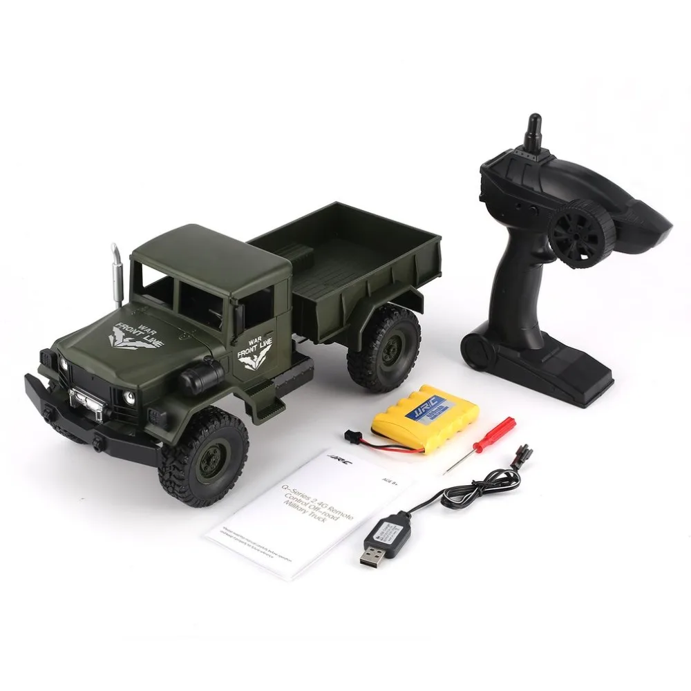 JJRC Q62 1/16 2.4G 4WD Long Battery Life Off-Road Military Trunk Crawler Remote Control Car Kids Toys Birthday Gifts
JJRC Q62 1/16 2.4G 4WD Long Battery Life Off-Road Military Trunk Crawler Remote Control Car Kids Toys Birthday Gifts