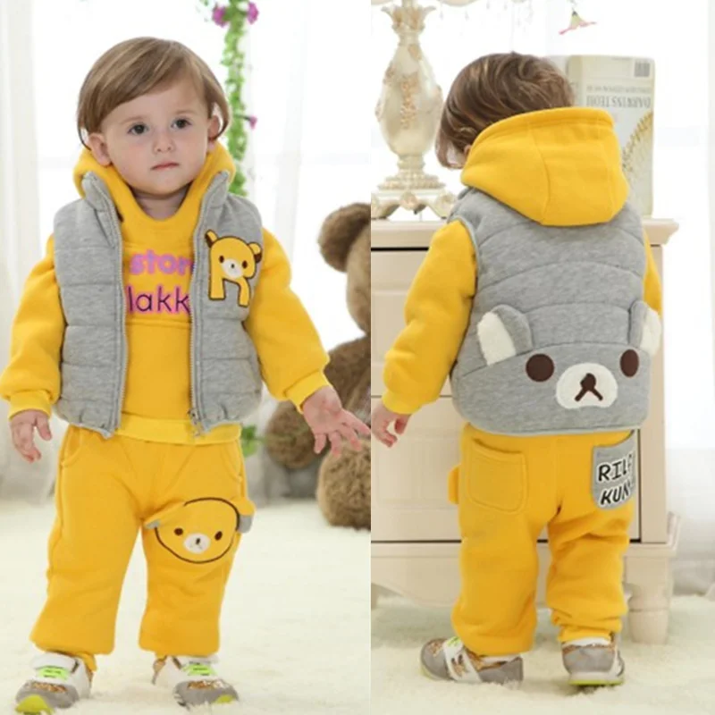 Newborn Winter Baby Boys Clothes Kids Clothes Boy Suit Three Pieces Brand Newborn Down Coat Hooded Bear Yellow Clothing Set
Newborn Winter Baby Boys Clothes Kids Clothes Boy Suit Three Pieces Brand Newborn Down Coat Hooded Bear Yellow Clothing Set