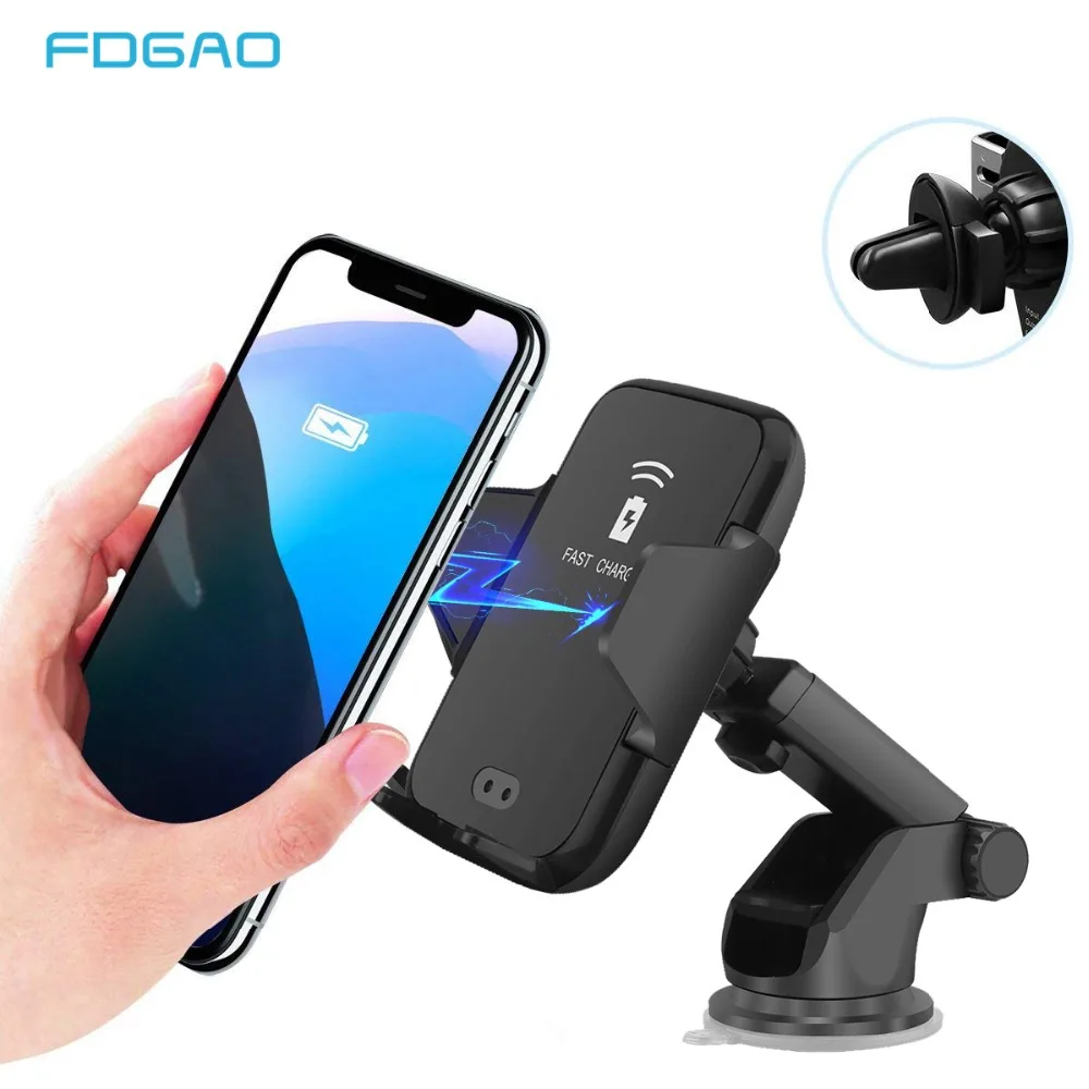FDGAO QI Automatic Clamping Car Wireless Charger for IPhone X XR XS Max 8 10W Fast USB Charging Dock Bracket For Samsung S8 S9
FDGAO QI Automatic Clamping Car Wireless Charger for IPhone X XR XS Max 8 10W Fast USB Charging Dock Bracket For Samsung S8 S9