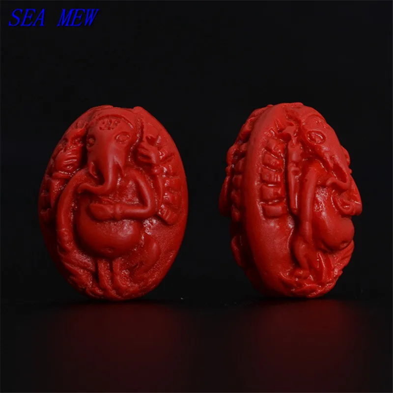 SEA MEW 12*16mm Red Cinnabar Elephant Buddha Beads Charm Spacer Beads For Jewelry Making
SEA MEW 12*16mm Red Cinnabar Elephant Buddha Beads Charm Spacer Beads For Jewelry Making