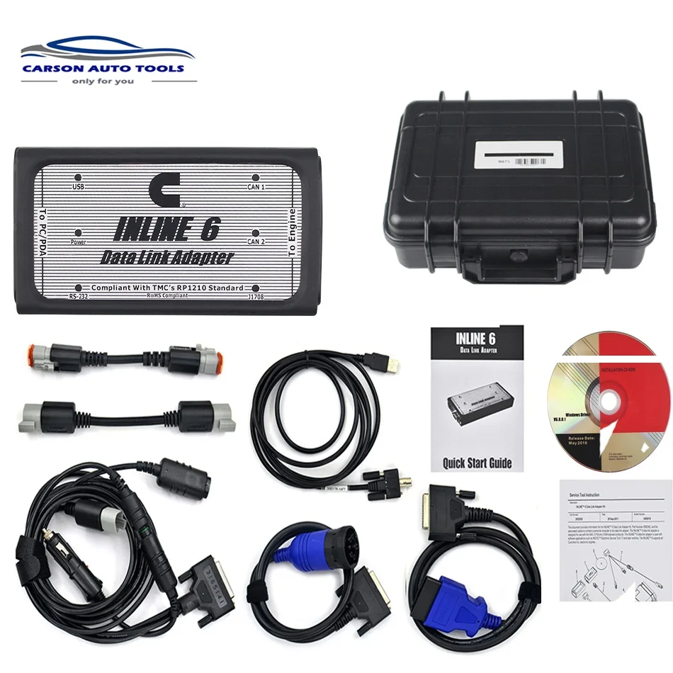 Top INLINE 6 Data Link Adapter Heavy Duty Diagnostic Tool Scanner Full 8 cable Truck Diagnostic interface Via OBDII/OBD2 scanner
Top INLINE 6 Data Link Adapter Heavy Duty Diagnostic Tool Scanner Full 8 cable Truck Diagnostic interface Via OBDII/OBD2 scanner