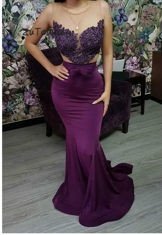 Purple Mermaid Evening Dresses Turkey Elegant Long Prom Dress With Appliques Beaded Sleeveless Satin Graduation Formal Dress
Purple Mermaid Evening Dresses Turkey Elegant Long Prom Dress With Appliques Beaded Sleeveless Satin Graduation Formal Dress