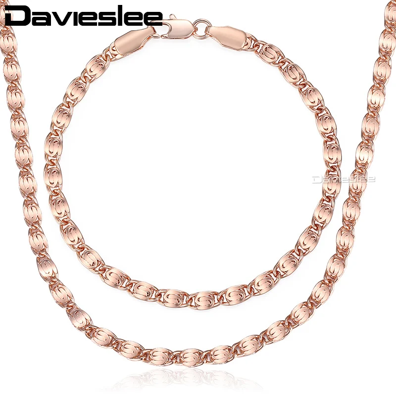 Davieslee Men Women's Jewelry Set Rose Gold Bracelet Neckalce Set Snail Chain 2018 Fashion Dropshipping Jewelry Gifts 4mm LGS181
Davieslee Men Women's Jewelry Set Rose Gold Bracelet Neckalce Set Snail Chain 2018 Fashion Dropshipping Jewelry Gifts 4mm LGS181