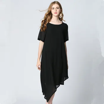Beautiful Black Plus Size Irregular Summer Chiffon Dress Women Novelty O-neck Short Sleeve L-5XL 2017 New Arrival
Beautiful Black Plus Size Irregular Summer Chiffon Dress Women Novelty O-neck Short Sleeve L-5XL 2017 New Arrival