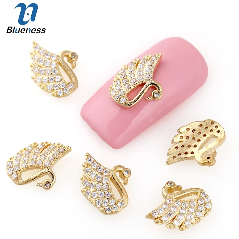 Blueness Nail Art Zircon Rhinestone Glitter Gold Plated Swan Design Nail Tips Charm Studs Accessories For DIY Nail Decorations
Blueness Nail Art Zircon Rhinestone Glitter Gold Plated Swan Design Nail Tips Charm Studs Accessories For DIY Nail Decorations