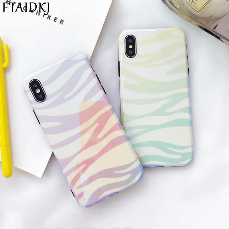 FTAIDKJ Glossy Blu-Ray IMD Soft Case For iPhone X 8 8 Plus 6 6S 7 Plus Fashion Gradient stripes Patterned Back Cover Capa Coque
FTAIDKJ Glossy Blu-Ray IMD Soft Case For iPhone X 8 8 Plus 6 6S 7 Plus Fashion Gradient stripes Patterned Back Cover Capa Coque