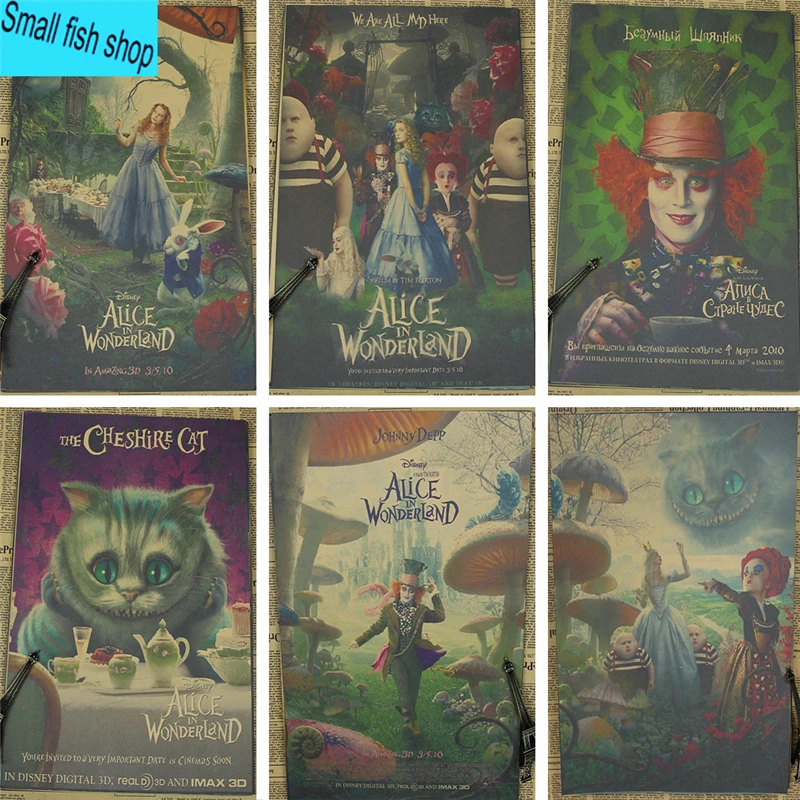 Alice in Wonderland Tim Burton Johnny Depp Home Furnishing decoration Kraft Movie retro Poster Drawing core Wall stickers
Alice in Wonderland Tim Burton Johnny Depp Home Furnishing decoration Kraft Movie retro Poster Drawing core Wall stickers