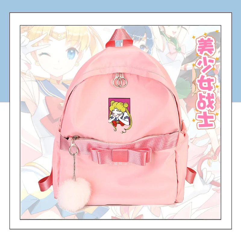 Preppy Style Anime Sailor Moon Bow Venonat Cosplay Backpack Student Nylon School Bag Fashion Unisex Travel Bags 4 Colors
Preppy Style Anime Sailor Moon Bow Venonat Cosplay Backpack Student Nylon School Bag Fashion Unisex Travel Bags 4 Colors