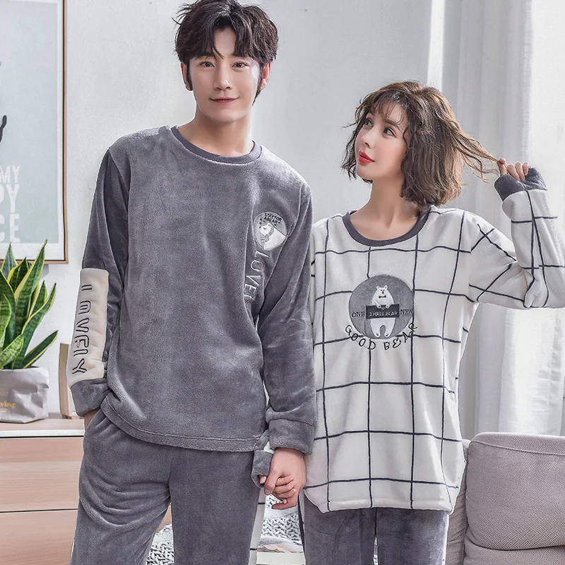 BZEL New Winter Flannel Cartoon Bear Warm Couple Pajamas For Women And Men Long Sleeve Sleepwear Lovers' Clothes Pyjamas Pijamas
BZEL New Winter Flannel Cartoon Bear Warm Couple Pajamas For Women And Men Long Sleeve Sleepwear Lovers' Clothes Pyjamas Pijamas