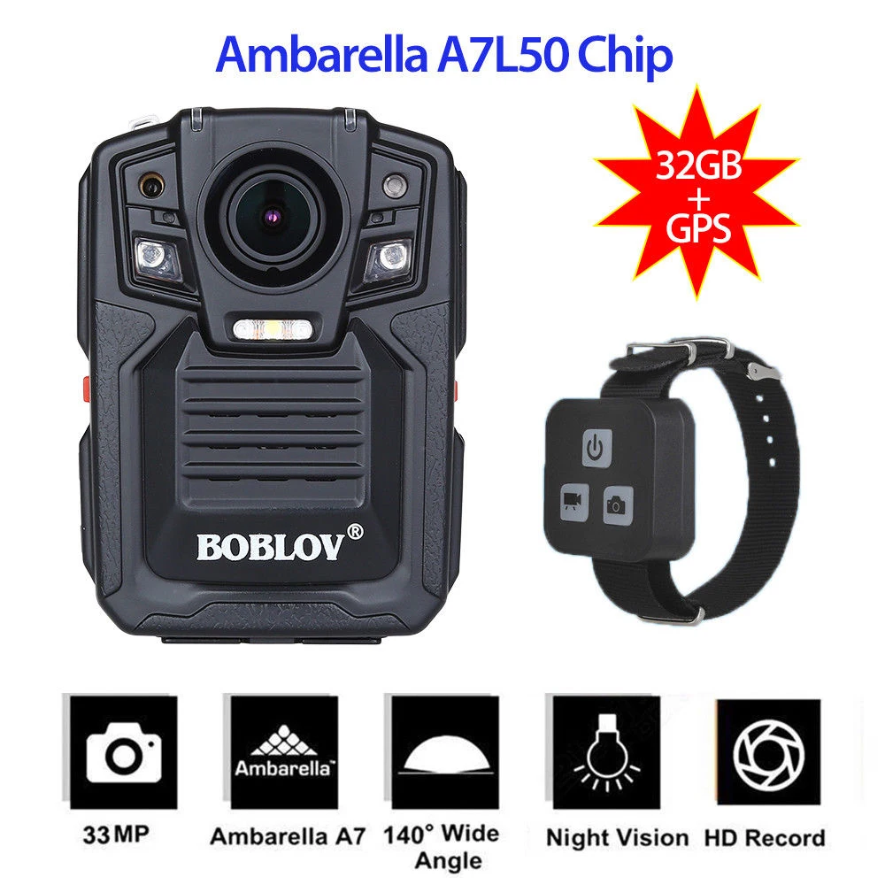 BOBLOV HD66-02 USB HD 1296P IR Night Vision Wearable Police Camera GPS Remote Control HDMI Video Recorder Body Camera Ambarella
BOBLOV HD66-02 USB HD 1296P IR Night Vision Wearable Police Camera GPS Remote Control HDMI Video Recorder Body Camera Ambarella