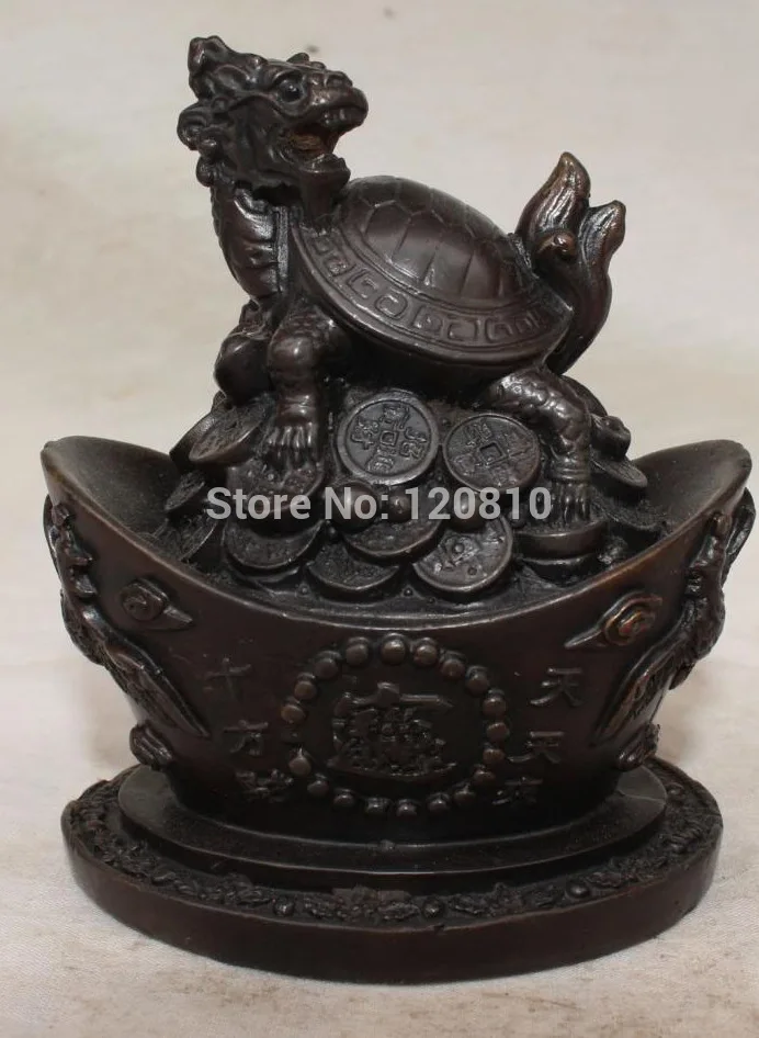 Chinese Bronze Wealth YuanBao Money Dragon Phoenix Dragon Turtle Tortoise Statue
Chinese Bronze Wealth YuanBao Money Dragon Phoenix Dragon Turtle Tortoise Statue