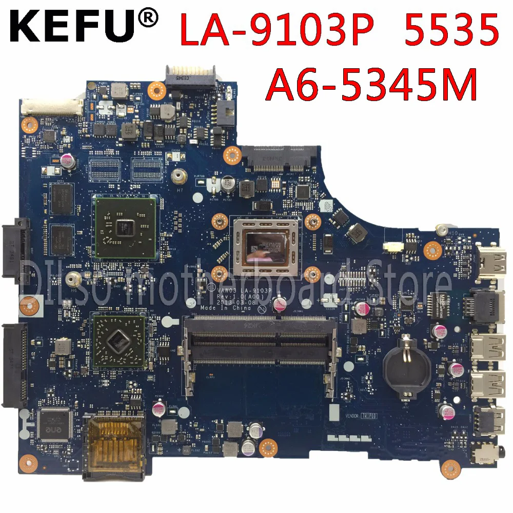 KEFU LA-9103P motherboard for Dell Inspiron M531R 5535 Laptop Motherboard A6-5345M CPU LA-9103P original Test motherboard
KEFU LA-9103P motherboard for Dell Inspiron M531R 5535 Laptop Motherboard A6-5345M CPU LA-9103P original Test motherboard