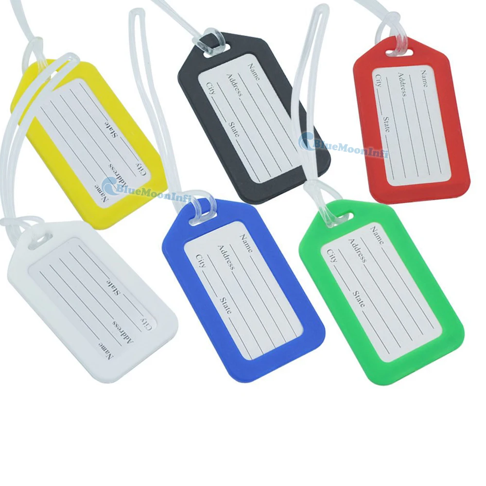 10 pcs / Lot Secure Rigid Plastic Travel baggage Address ID Hard Label Tag Holder Mixed Colors + Clear Loop travel Tags
10 pcs / Lot Secure Rigid Plastic Travel baggage Address ID Hard Label Tag Holder Mixed Colors + Clear Loop travel Tags