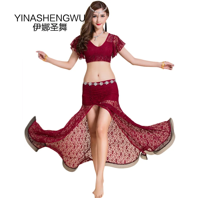 2018 Women Belly Dance Costume Lace Top Long Skirt Sexy Outfits Dancewear V-neck Bellydance Dancing Clothes Dancer Wear 2 Pieces
2018 Women Belly Dance Costume Lace Top Long Skirt Sexy Outfits Dancewear V-neck Bellydance Dancing Clothes Dancer Wear 2 Pieces