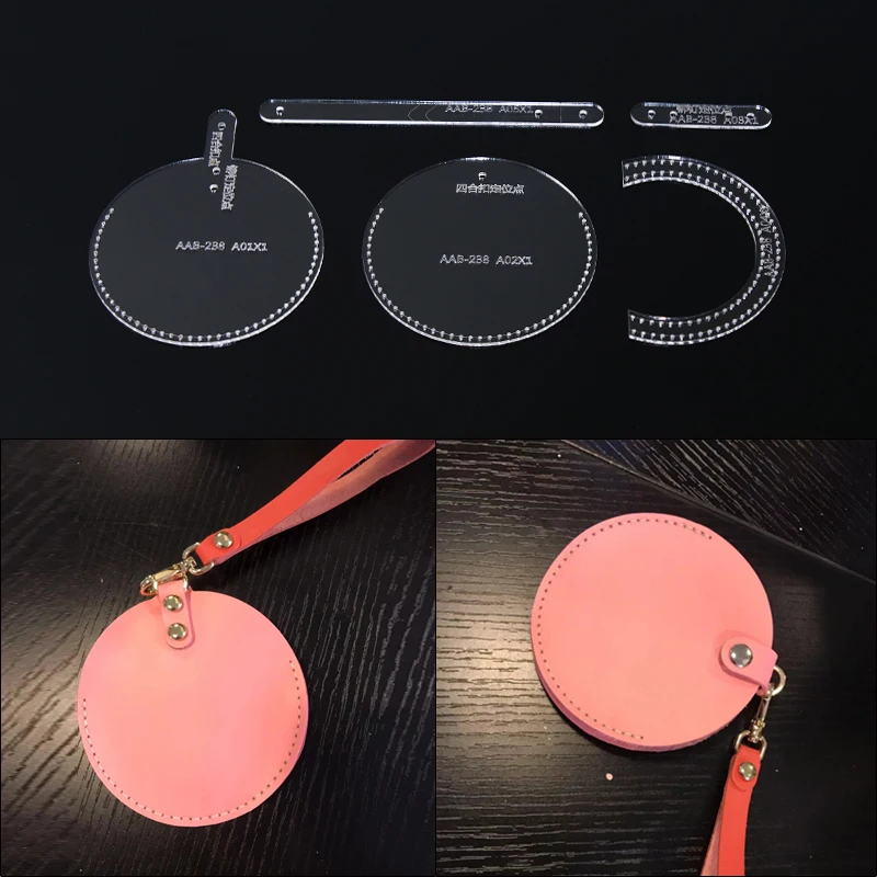 2019 New 1set DIY leather craft Handmade Round Mini bag Small coin purse sewing pattern pvc template 10*10*1cm
2019 New 1set DIY leather craft Handmade Round Mini bag Small coin purse sewing pattern pvc template 10*10*1cm