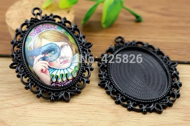 High Quality 2pcs 30x40mm Inner Size Black Pierced Style Cabochon Base Setting Charms Pendant (B2-24)
High Quality 2pcs 30x40mm Inner Size Black Pierced Style Cabochon Base Setting Charms Pendant (B2-24)