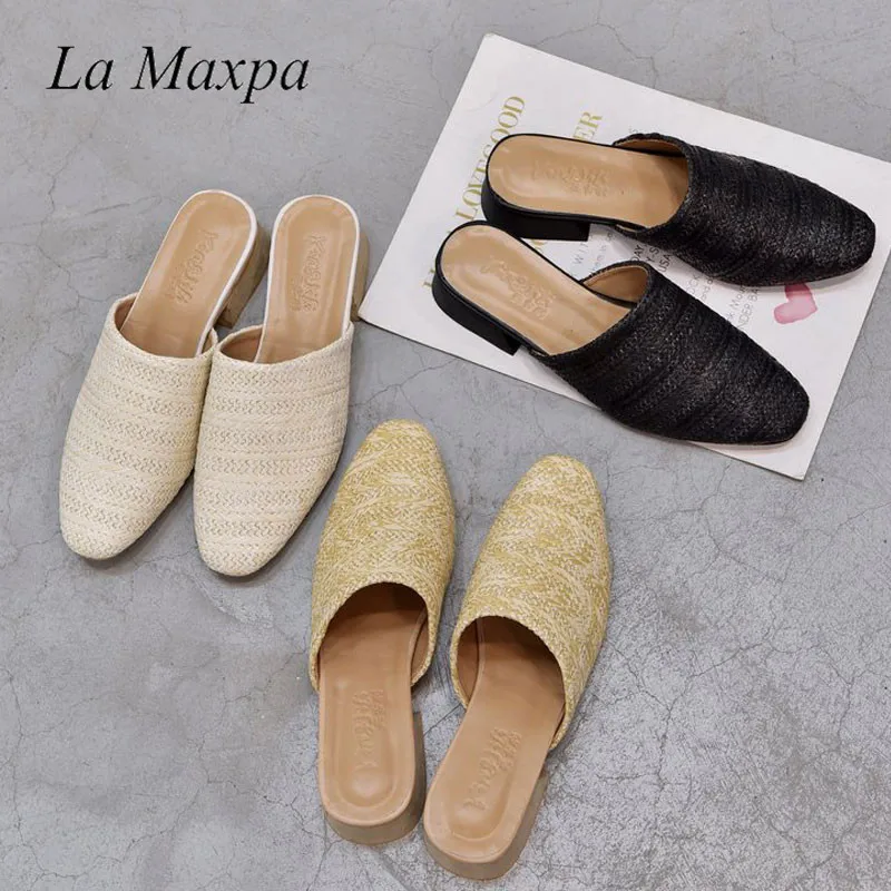 La MaxPa Women Cane Weave Mules Round Toe Flat Heel Sandals Slip On Slides Summer Slippers Size 35-40 Round Toe Straw Flat Heel
La MaxPa Women Cane Weave Mules Round Toe Flat Heel Sandals Slip On Slides Summer Slippers Size 35-40 Round Toe Straw Flat Heel