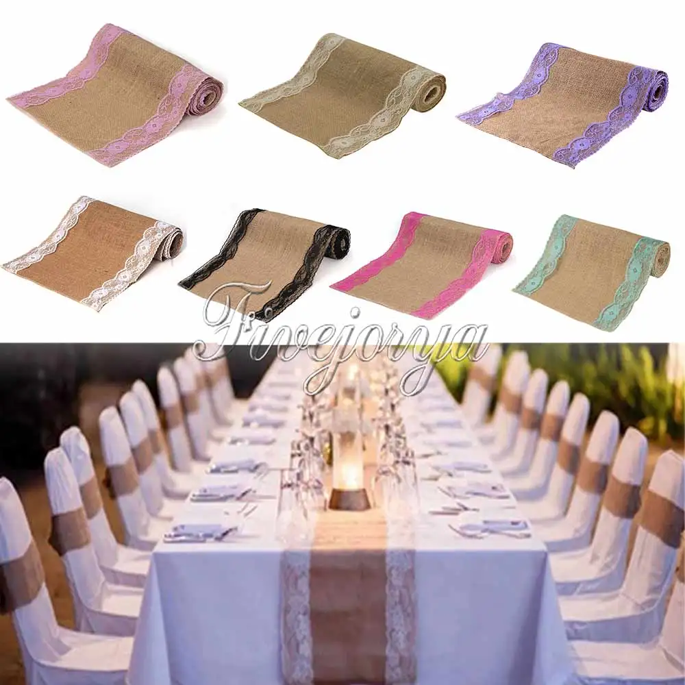 5pcs/lot Natural Hessian Burlap Table Runners With Lace Fabric For Event/Party/Banquet/Xmas Rustic Wedding Decor 30cmx275cm
5pcs/lot Natural Hessian Burlap Table Runners With Lace Fabric For Event/Party/Banquet/Xmas Rustic Wedding Decor 30cmx275cm