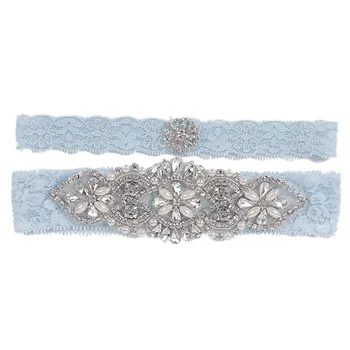 Wedding Garter Rhinestone Beading Lace Flower Blue Sexy Garter 2pcs set for Women/Female/Bride Thigh Ring Bridal Leg Garter
Wedding Garter Rhinestone Beading Lace Flower Blue Sexy Garter 2pcs set for Women/Female/Bride Thigh Ring Bridal Leg Garter