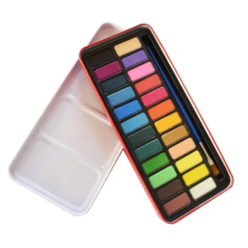 Watercolor Paint Set 24 Vivid Colors in Pocket Box with Metal Ring and Bonus Watercolor Brush
Watercolor Paint Set 24 Vivid Colors in Pocket Box with Metal Ring and Bonus Watercolor Brush