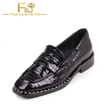 Black Lizardstripe Square Toe Low Heel Penny Loafers for Women Christmas Day Spring Autumn Anniversary Slip-On FSJ Sexy Elegant
Black Lizardstripe Square Toe Low Heel Penny Loafers for Women Christmas Day Spring Autumn Anniversary Slip-On FSJ Sexy Elegant