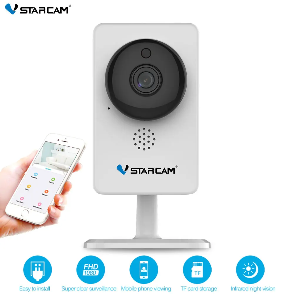 

Vstarcam Mini wifi Camera 1080P Infrared night vision Motion Alarm Video Monitor IP Camera C92S White camera