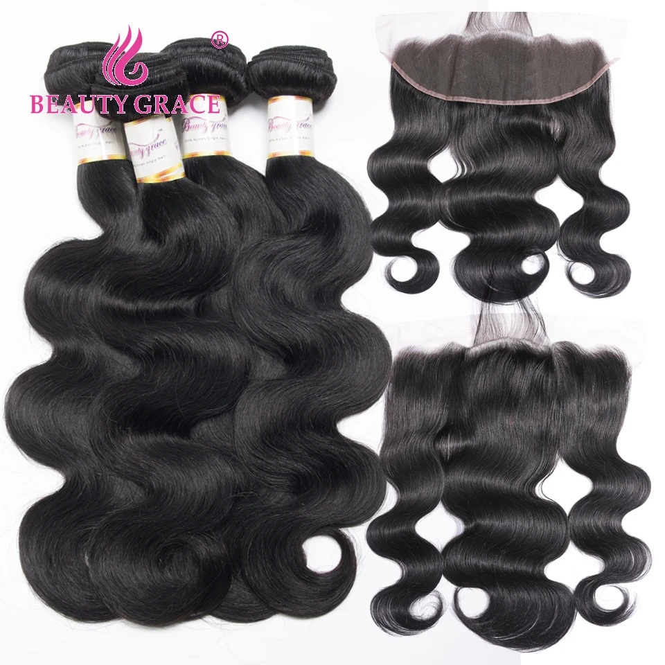 Beauty Grace Brazilian Body Wave Bundles With Frontal Human Hair Weave 3 Bundles Non Remy 13x4 Lace Frontal Closure With Bundles
Beauty Grace Brazilian Body Wave Bundles With Frontal Human Hair Weave 3 Bundles Non Remy 13x4 Lace Frontal Closure With Bundles