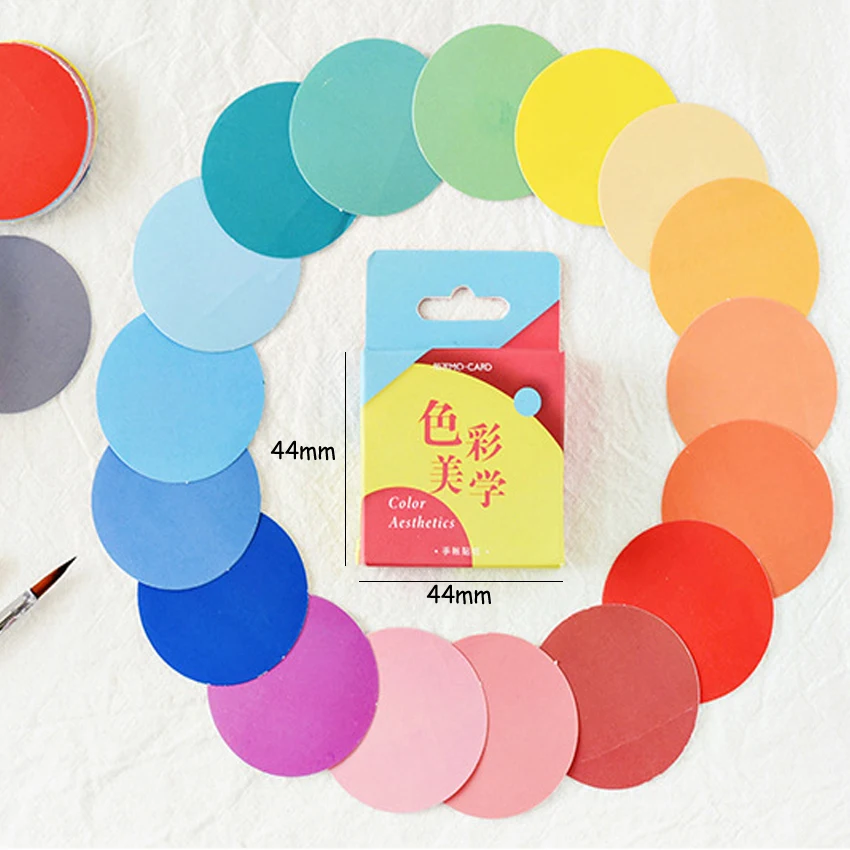 46pcs/pack Round Color Aesthetics Scrapbook Adhesive Sticker Decorative Bookmark Sticker DIY For Ablum And Diary Stationery
46pcs/pack Round Color Aesthetics Scrapbook Adhesive Sticker Decorative Bookmark Sticker DIY For Ablum And Diary Stationery