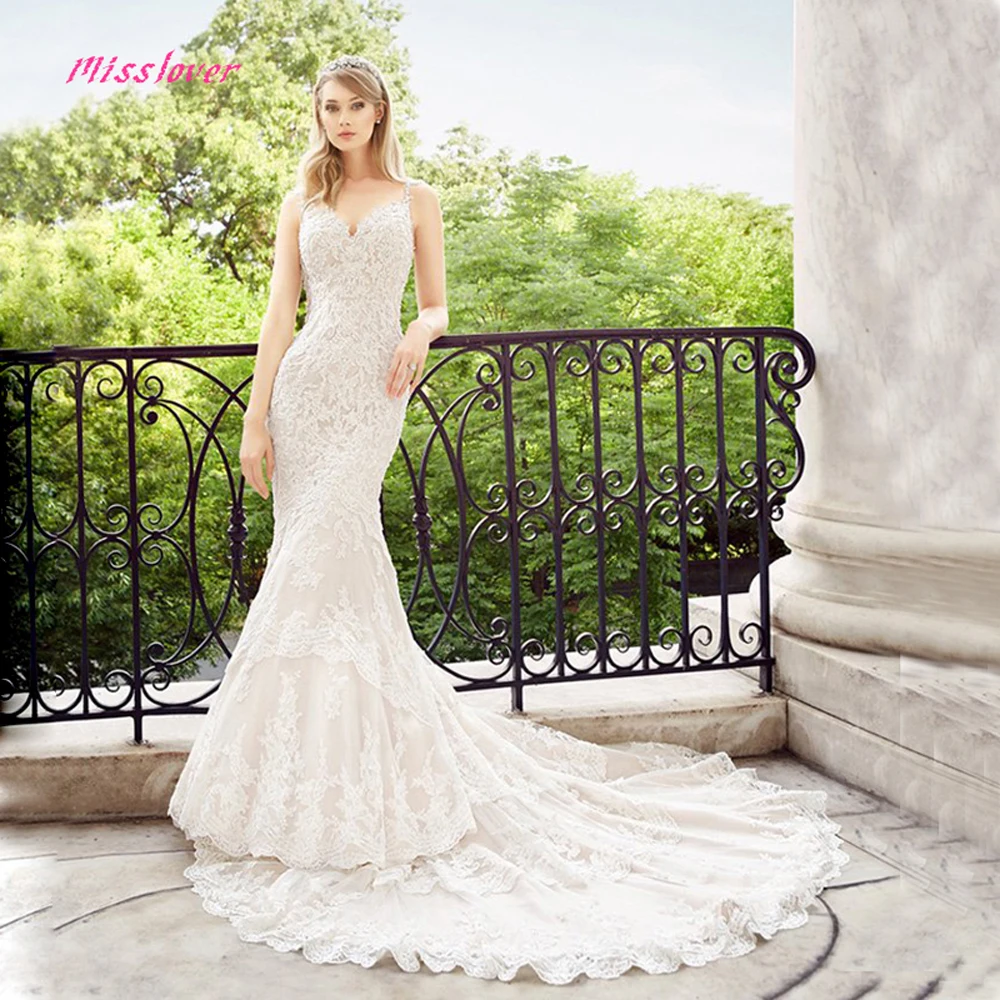 Vestido De Noiva Luxury lace Crystal and Pearls Mermaid Bride Wedding Dress 2019 new Bridal Gown Sexy V-neck Robe de mariee
Vestido De Noiva Luxury lace Crystal and Pearls Mermaid Bride Wedding Dress 2019 new Bridal Gown Sexy V-neck Robe de mariee