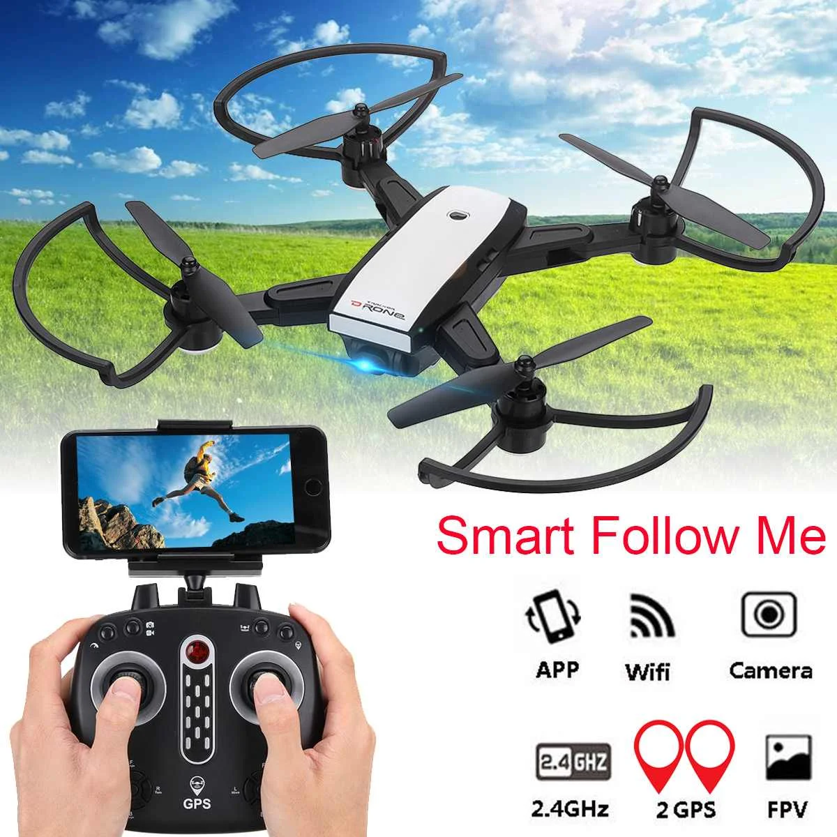 Foldable Camera Drones GPS X28G Dual GPS Wireless RC Quadcopter Camera Drone 2.4GHz 4CH 720P 5MP VR
Foldable Camera Drones GPS X28G Dual GPS Wireless RC Quadcopter Camera Drone 2.4GHz 4CH 720P 5MP VR