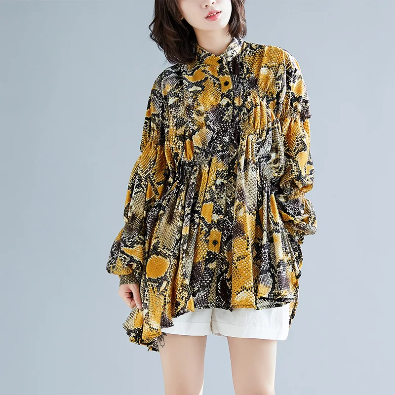 Literary Sexy Woman's Top Snake Print Blouses Spring Summer Ladies Top Large Size Loose Shirt Leopard Print Lantern Sleeve Shirt
Literary Sexy Woman's Top Snake Print Blouses Spring Summer Ladies Top Large Size Loose Shirt Leopard Print Lantern Sleeve Shirt