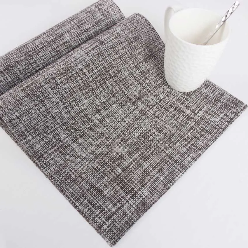 WHQ 4 Pcs/set Placemats PVC Dining Table Mat Weave Disc Pads Bowl Pad Coasters De Cozinha 30*45cm Plate Bar Coffee Table Mat
WHQ 4 Pcs/set Placemats PVC Dining Table Mat Weave Disc Pads Bowl Pad Coasters De Cozinha 30*45cm Plate Bar Coffee Table Mat