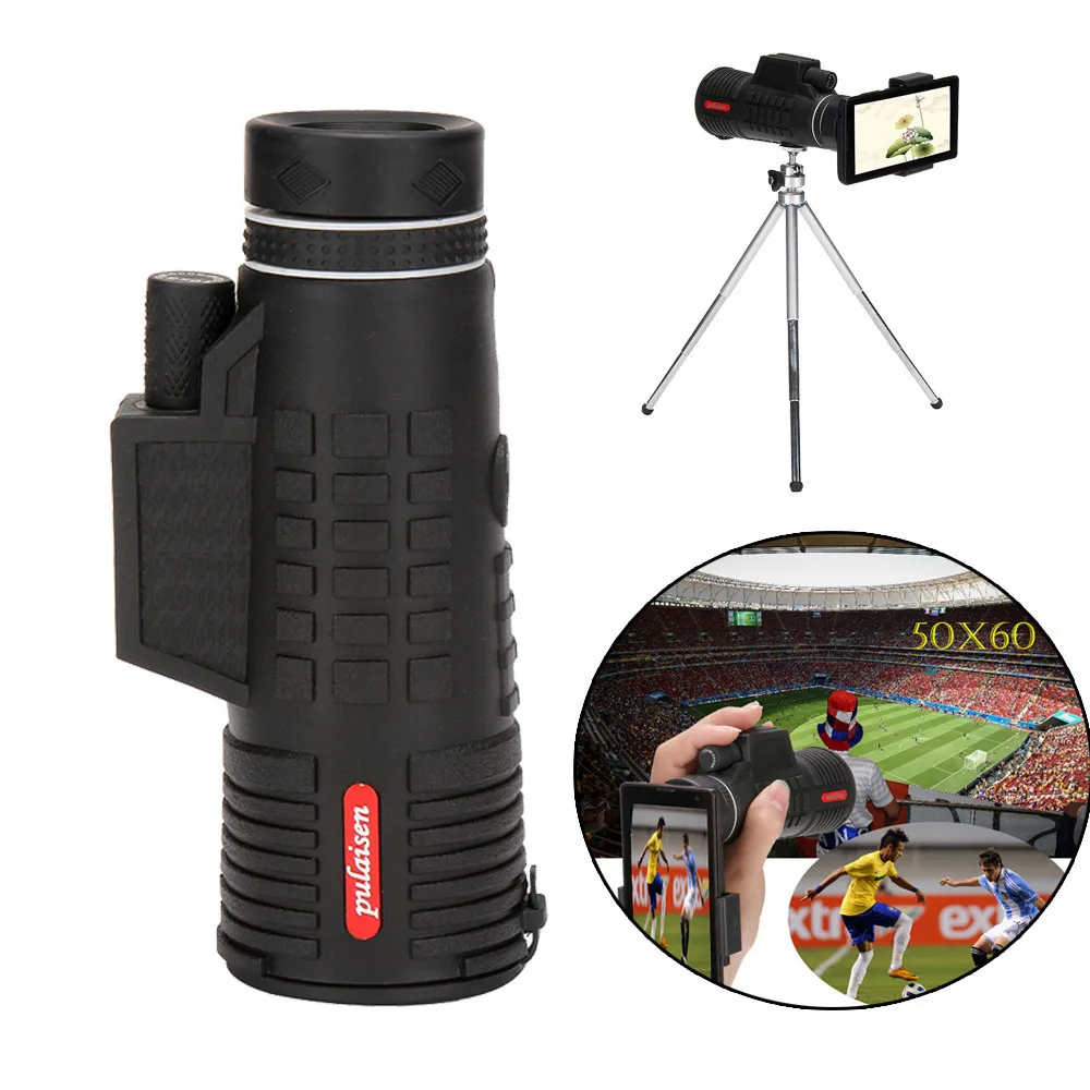 50X60 Zoom Optical HD Lens Monocular Telescope+ Tripod+ Clip For Universal Phone 52 mm big object lens high power magnification
50X60 Zoom Optical HD Lens Monocular Telescope+ Tripod+ Clip For Universal Phone 52 mm big object lens high power magnification