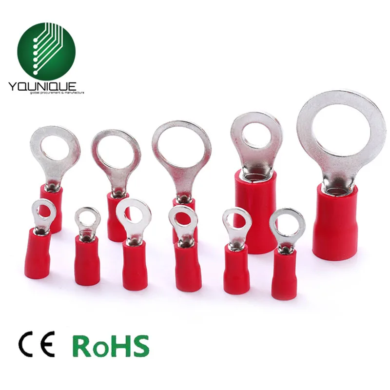 22-16 AWG Red Ring Insulated Terminal Cable Wire Connector 0.5-1.5 mm Electrical Crimp Terminal RV1.25
22-16 AWG Red Ring Insulated Terminal Cable Wire Connector 0.5-1.5 mm Electrical Crimp Terminal RV1.25