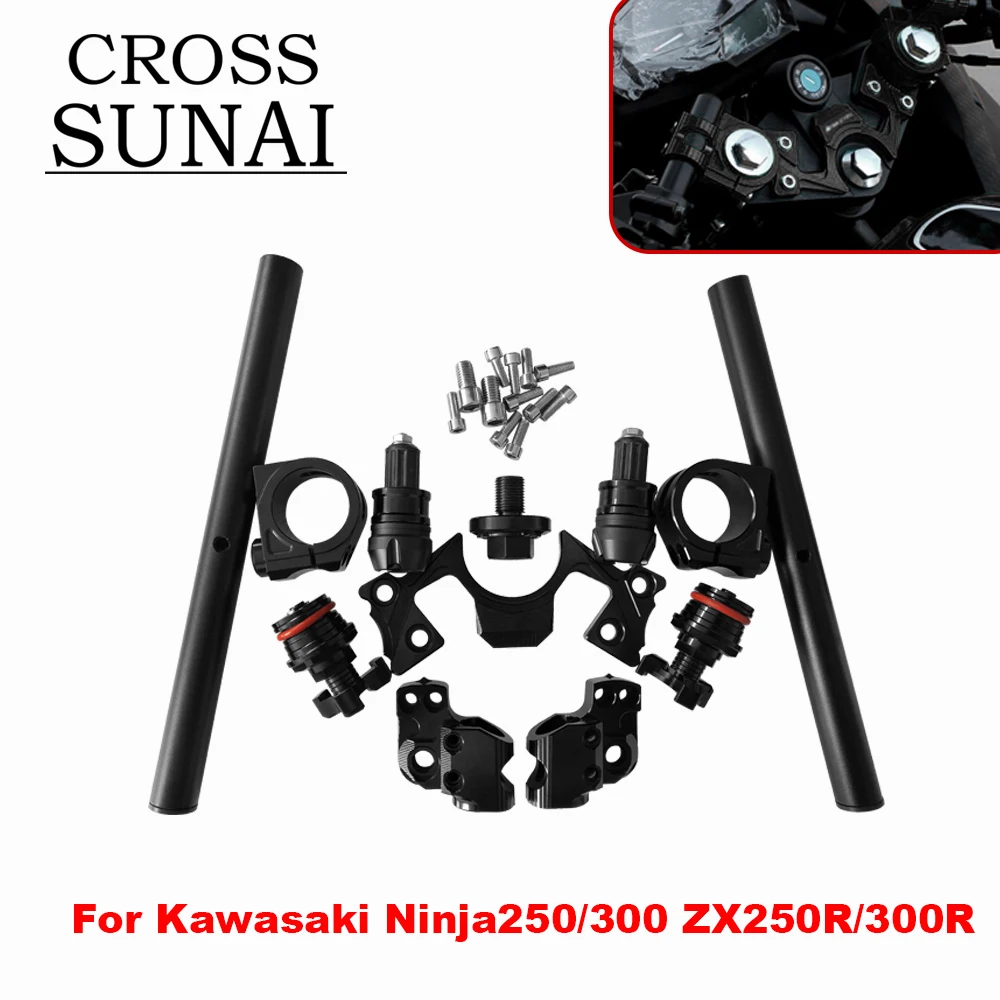 For KAWASAKI Ninja 250 / 300 ZX250R/300R 2013-2017 CNC Adjustable Handlebars Clip On Bar Ends Motorcycle Parts Handle Bars Set
For KAWASAKI Ninja 250 / 300 ZX250R/300R 2013-2017 CNC Adjustable Handlebars Clip On Bar Ends Motorcycle Parts Handle Bars Set