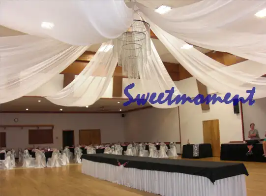 White Luxury Wedding Ceiling Draper Canopy Drapery For