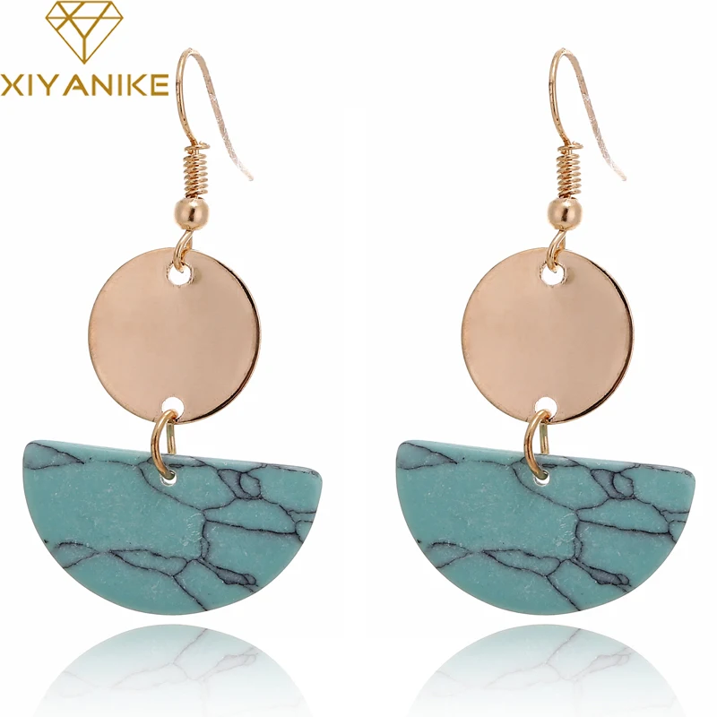 XIYANIKE New Statement Earrings Geometric Gold Color White Sector Stone Drop Earrings For Women Vintage Dangle Earrings E1559
XIYANIKE New Statement Earrings Geometric Gold Color White Sector Stone Drop Earrings For Women Vintage Dangle Earrings E1559
