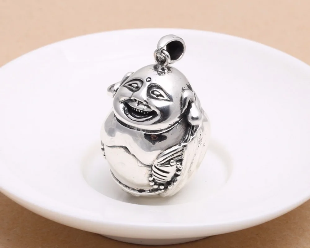 DL 925 Sterling silver Huge heavy laughing Buddha maitreya retro sweater pendant jewelry man woman D120
DL 925 Sterling silver Huge heavy laughing Buddha maitreya retro sweater pendant jewelry man woman D120