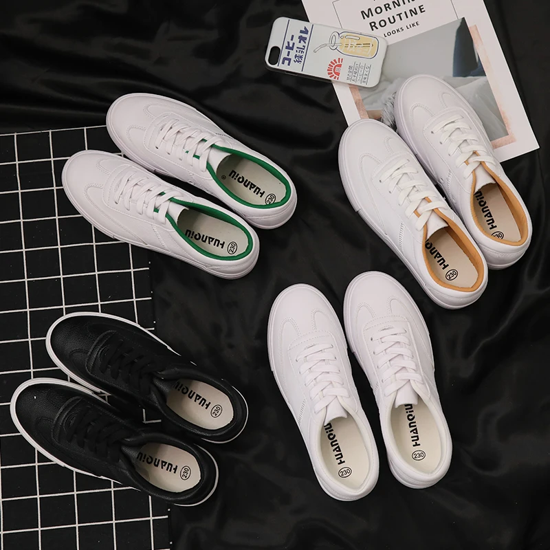 Solid Color Black White shoes women Fashion High Quality Outdoors Leather casual shoes women Soft insole girls Sneakers
Solid Color Black White shoes women Fashion High Quality Outdoors Leather casual shoes women Soft insole girls Sneakers