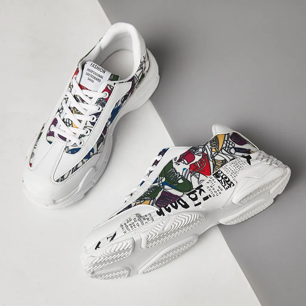 2019 men's sneakers comfortable casual shoes Men's Fashion Breathable Graffiti Lace-up Sport Walking Shoes Sneakers
2019 men's sneakers comfortable casual shoes Men's Fashion Breathable Graffiti Lace-up Sport Walking Shoes Sneakers