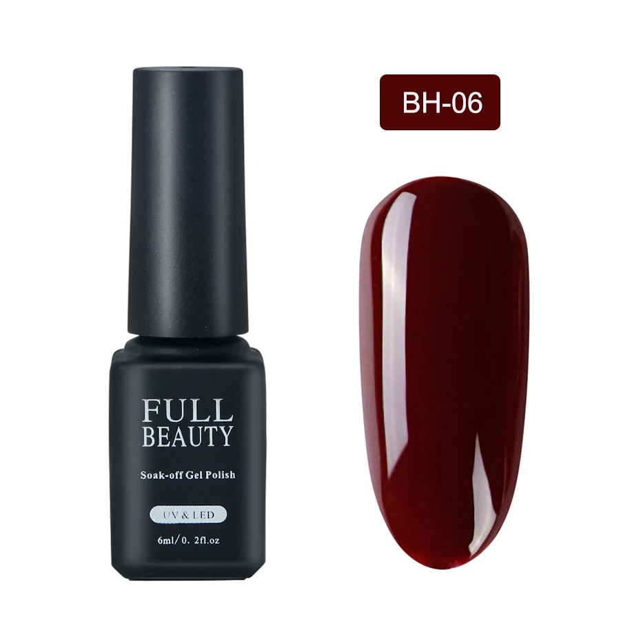 6ml Charm UV Nail Gel Varnish Gorgeous Wine Red Pure Color Lacquer Soak Off Polish Base Top Coat Manicure Decor Tools LABH01-06 (13)