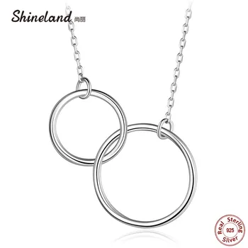 Shineland Casual Double Circle Necklace 925 Sterling Silver Pendant Accessories Mujer Interlocking Collar for Women Friend Gifts
Shineland Casual Double Circle Necklace 925 Sterling Silver Pendant Accessories Mujer Interlocking Collar for Women Friend Gifts