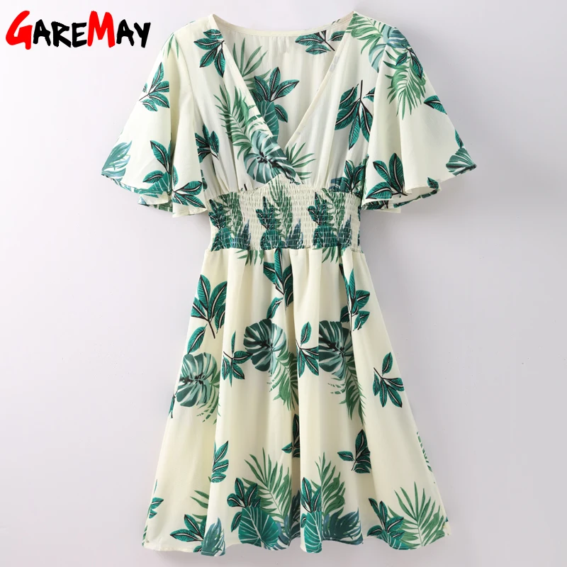 GAREMAY Summer Dresses Causal Women Loose Elegant Beach Chiffon Dress For Woman V Neck Flower Print knee ;ength Dress Femme 2018
GAREMAY Summer Dresses Causal Women Loose Elegant Beach Chiffon Dress For Woman V Neck Flower Print knee ;ength Dress Femme 2018