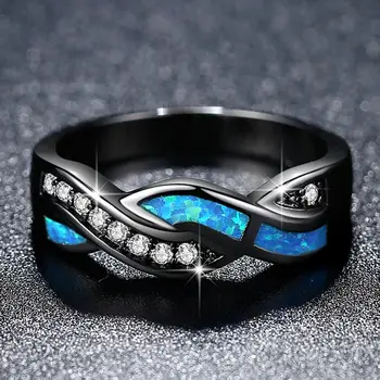 Beiver Retro Black Rings for Women Blue Fire Opal Bijoux Femme Christmas Deals Fashion Jewelry 2018
Beiver Retro Black Rings for Women Blue Fire Opal Bijoux Femme Christmas Deals Fashion Jewelry 2018