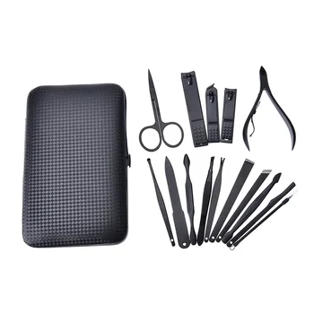 15 Pcs Manicure Pedicure Toe Nail Tools Black Stainless Steel Set with Case Nail Clipper Cutter Trimmer Ear Pick Grooming Kit
15 Pcs Manicure Pedicure Toe Nail Tools Black Stainless Steel Set with Case Nail Clipper Cutter Trimmer Ear Pick Grooming Kit