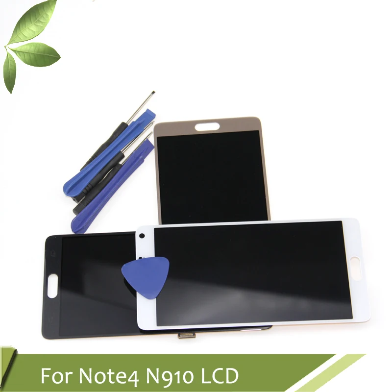 AMOLED экран для SAMSUNG Galaxy Note 4 ЖК дисплей Note4 N910 сенсорный дигитайзер N910A N910F N9100 черный