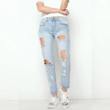 Fashion Women's Denim Skinny Ripped Pants Jeans High Waist Stretch Jeans Slim Pencil Pants Trousers
Fashion Women's Denim Skinny Ripped Pants Jeans High Waist Stretch Jeans Slim Pencil Pants Trousers