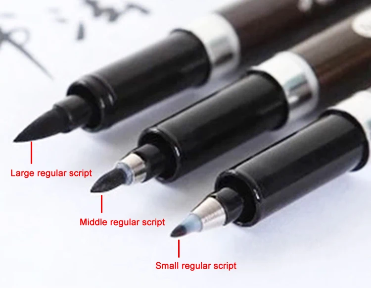 3 pcs/lot Calligraphy Pen Japan Material Brush for Signature Chinese Words Learning Stationery Art Marker Pens School Supplies 15